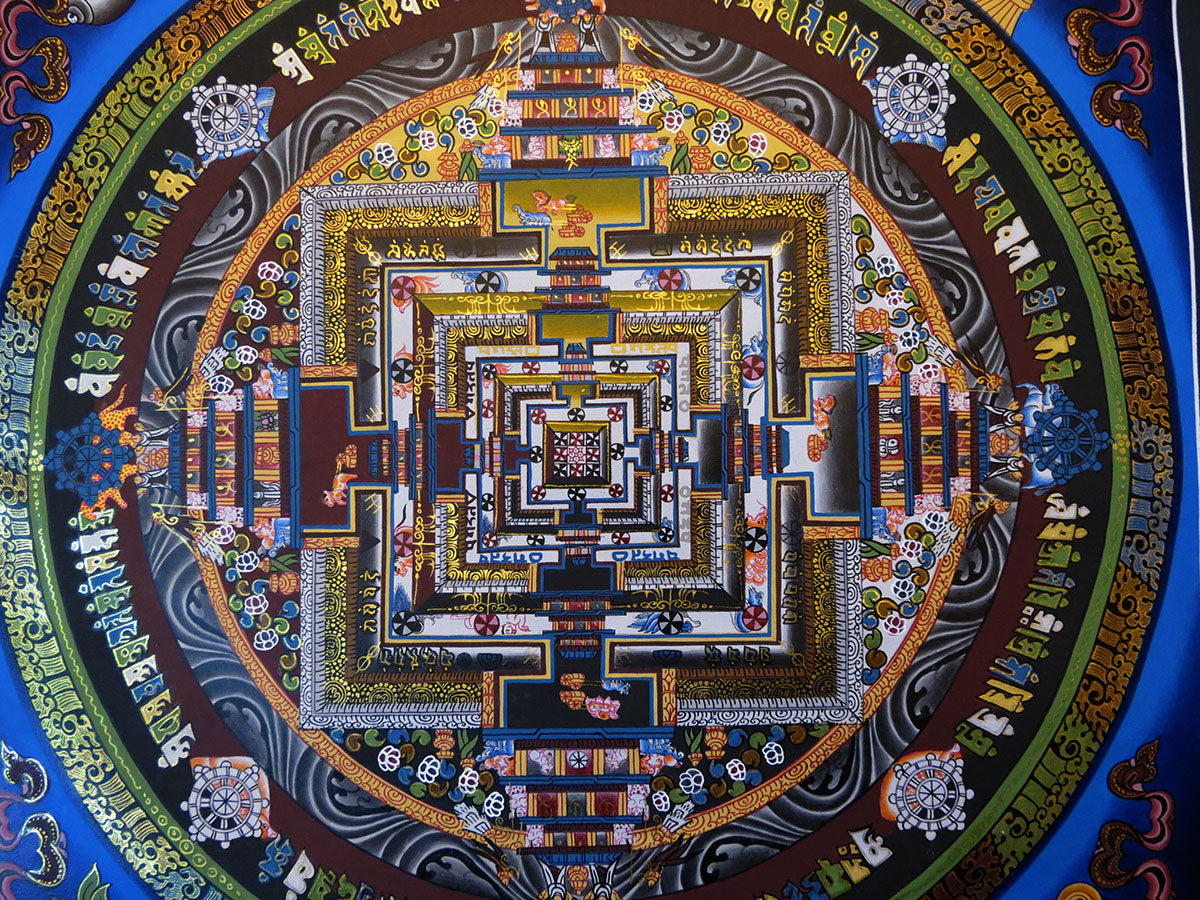 Tibetan Buddhism Ritual Kalachakra Mandala Kalachakra Tantra Gold Hand Painting Thangka free