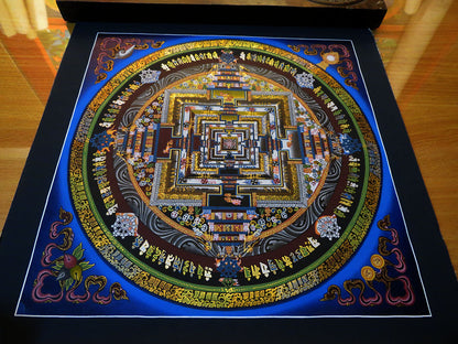 Tibetan Buddhism Ritual Kalachakra Mandala Kalachakra Tantra Gold Hand Painting Thangka free