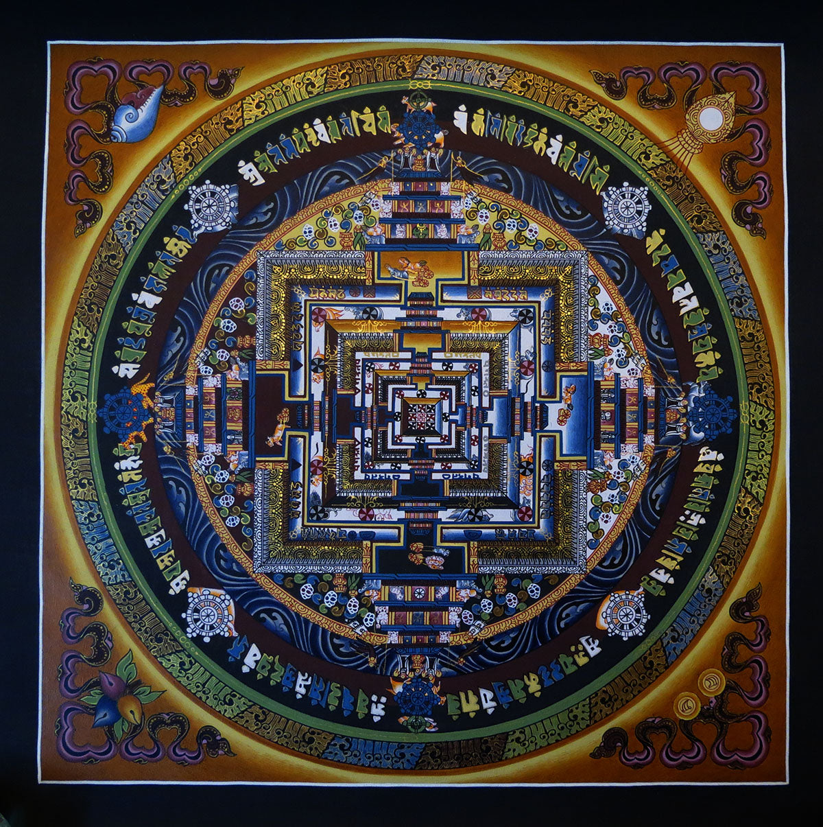 Tibetan Buddhism Ritual Kalachakra Mandala Kalachakra Tantra Gold Hand Painting Thangka Art free