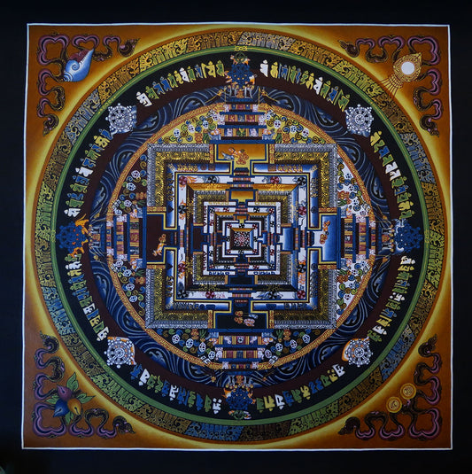 Tibetan Buddhism Ritual Kalachakra Mandala Kalachakra Tantra Gold Hand Painting Thangka Art free