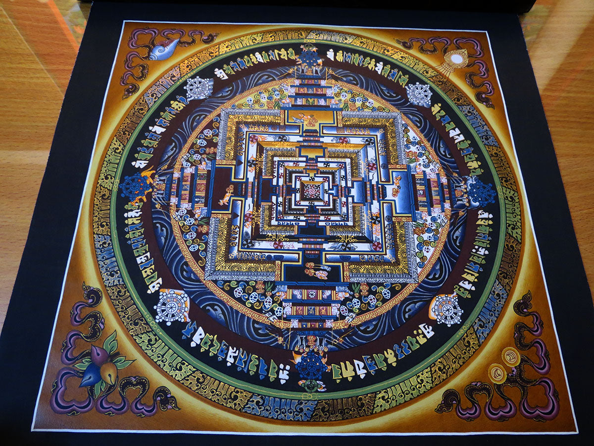 Tibetan Buddhism Ritual Kalachakra Mandala Kalachakra Tantra Gold Hand Painting Thangka Art free