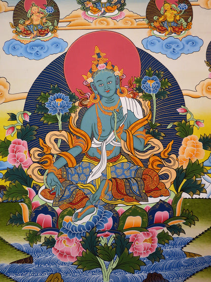 Tibetan Buddhism Goddess Green Tara Rupa Dolma with 21 Tara Lama Hand Painting Thangka Figure Nepal free