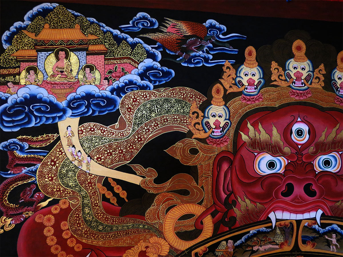 Tibetan Buddhism Ritual Wheels of Life Samsara Bhava Chakra Mandala Huge 150 cm Thangka Hand Painting Art Nepal free