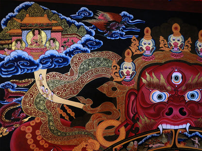 Tibetan Buddhism Ritual Wheels of Life Samsara Bhava Chakra Mandala Huge 150 cm Thangka Hand Painting Art Nepal free