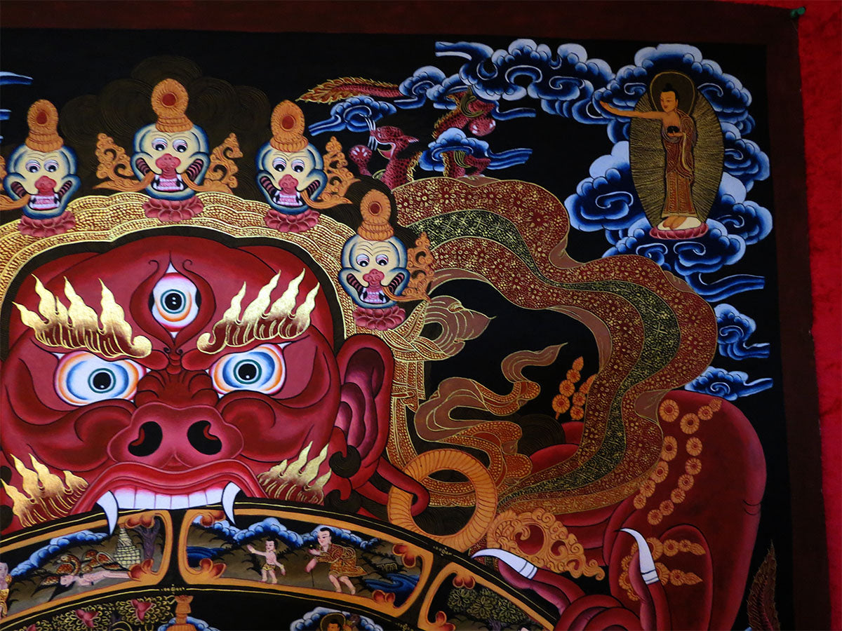 Tibetan Buddhism Ritual Wheels of Life Samsara Bhava Chakra Mandala Huge 150 cm Thangka Hand Painting Art Nepal free