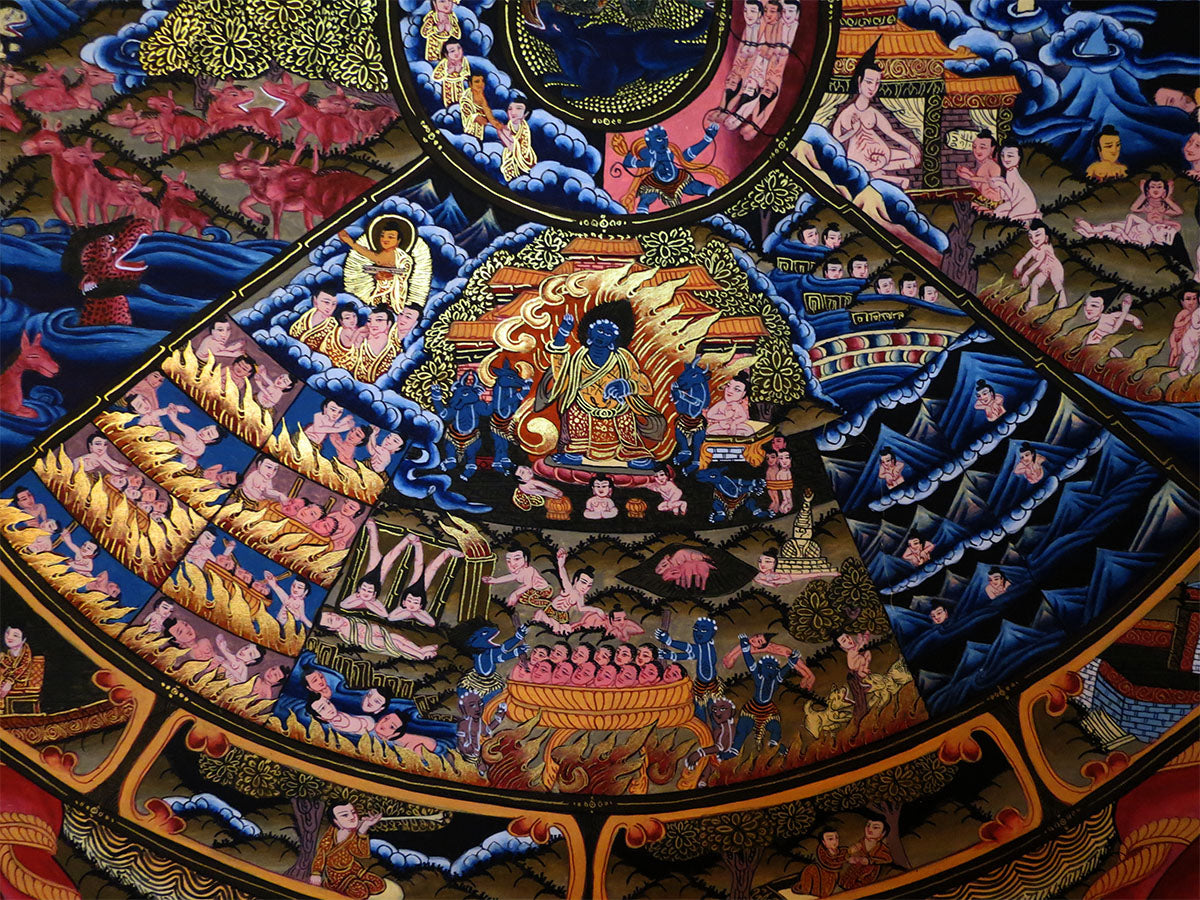 Tibetan Buddhism Ritual Wheels of Life Samsara Bhava Chakra Mandala Huge 150 cm Thangka Hand Painting Art Nepal free
