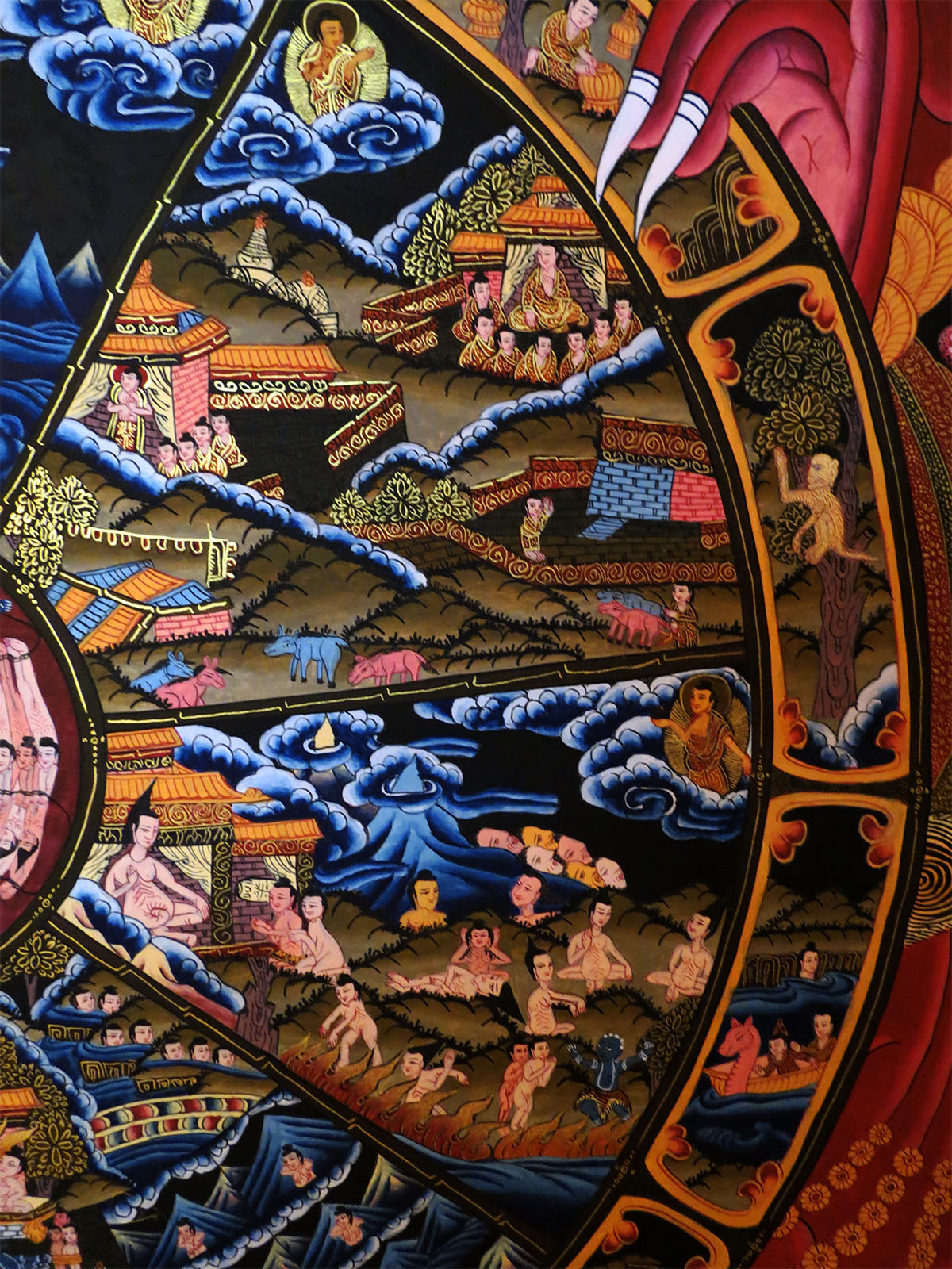 Tibetan Buddhism Ritual Wheels of Life Samsara Bhava Chakra Mandala Huge 150 cm Thangka Hand Painting Art Nepal free