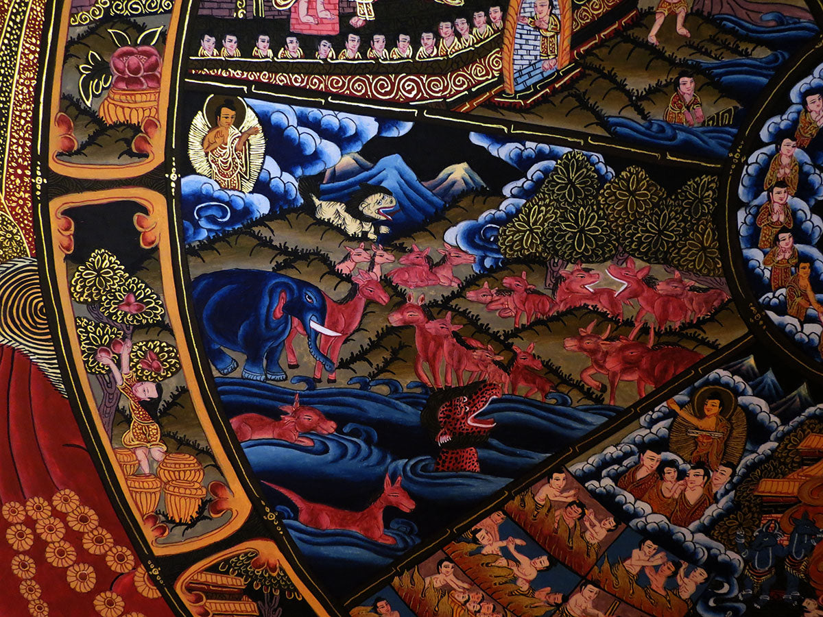 Tibetan Buddhism Ritual Wheels of Life Samsara Bhava Chakra Mandala Huge 150 cm Thangka Hand Painting Art Nepal free