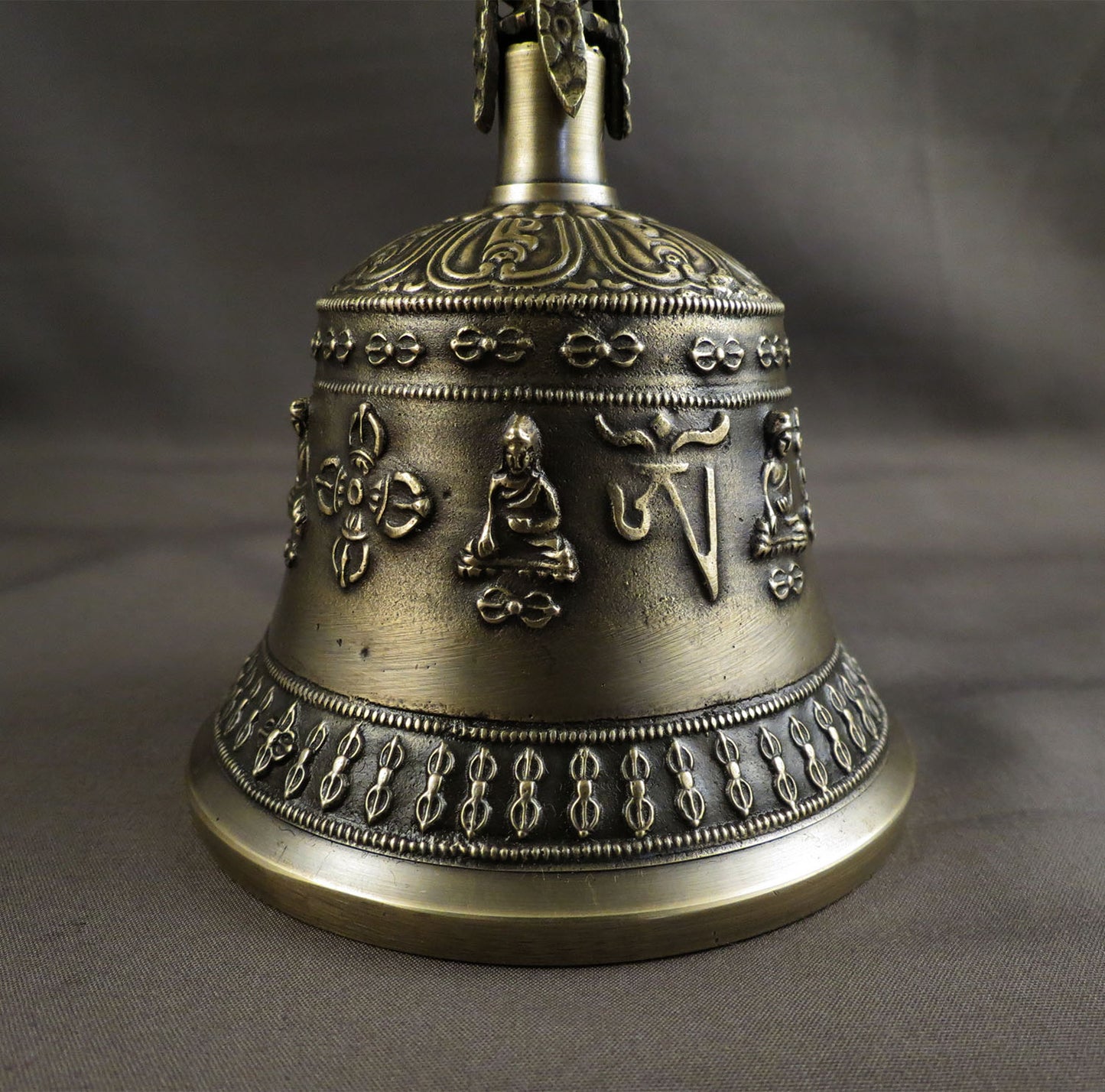 Tibetan Om Mantra 7" High Quality Sound Ritual Bronze Bell Dorje/Vajra Set free