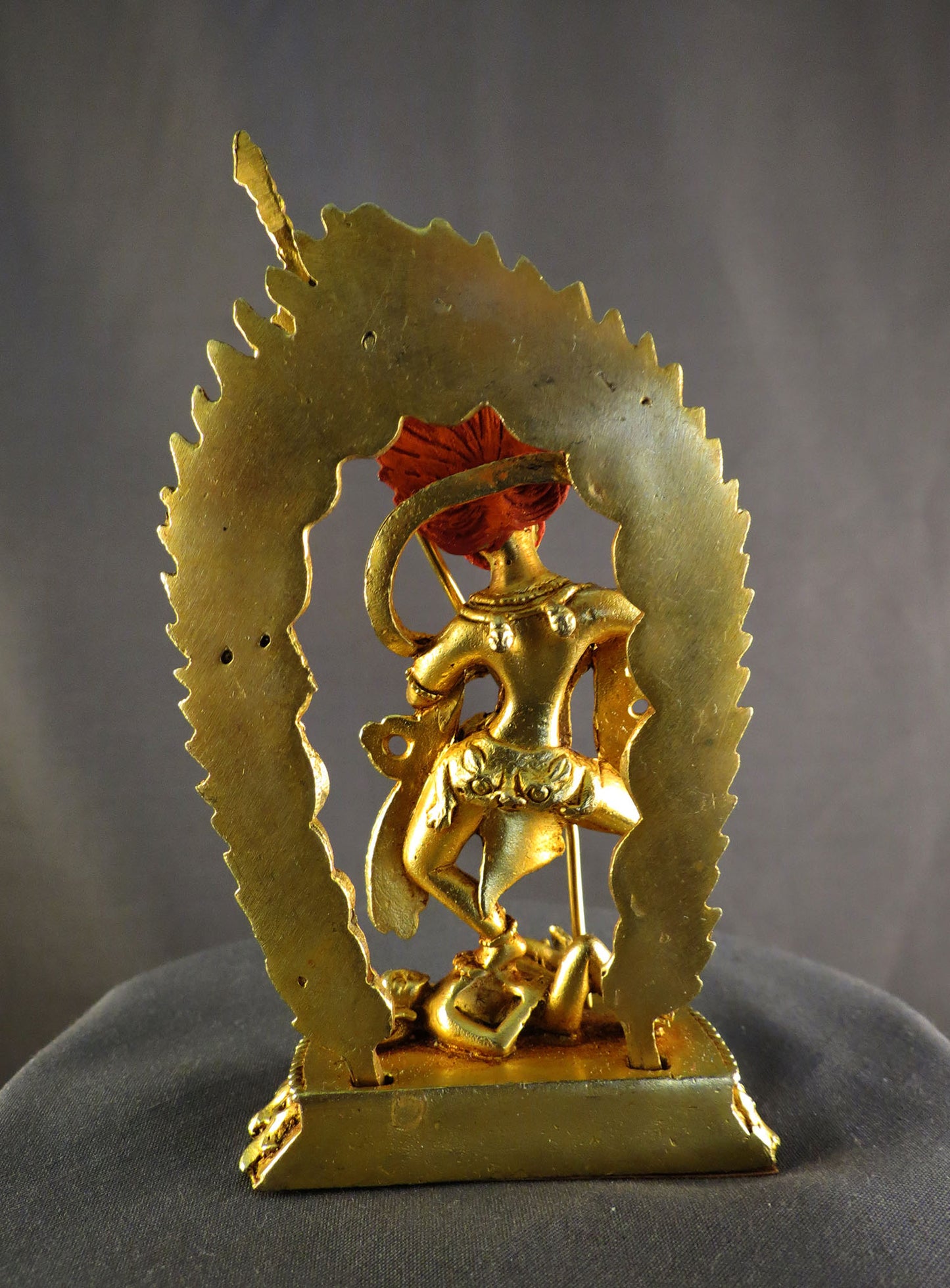 Tibetan Buddhism Gold Face Singhamukha Dakini Yogini Gold Plated Copper Statue Nepal