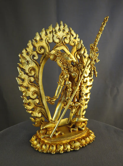 Tibetan Buddhism Goddess Vajra Yogini Dakini Dorjé Neljorma Gold Plated 6" Copper Statue Sculpture Nepal free