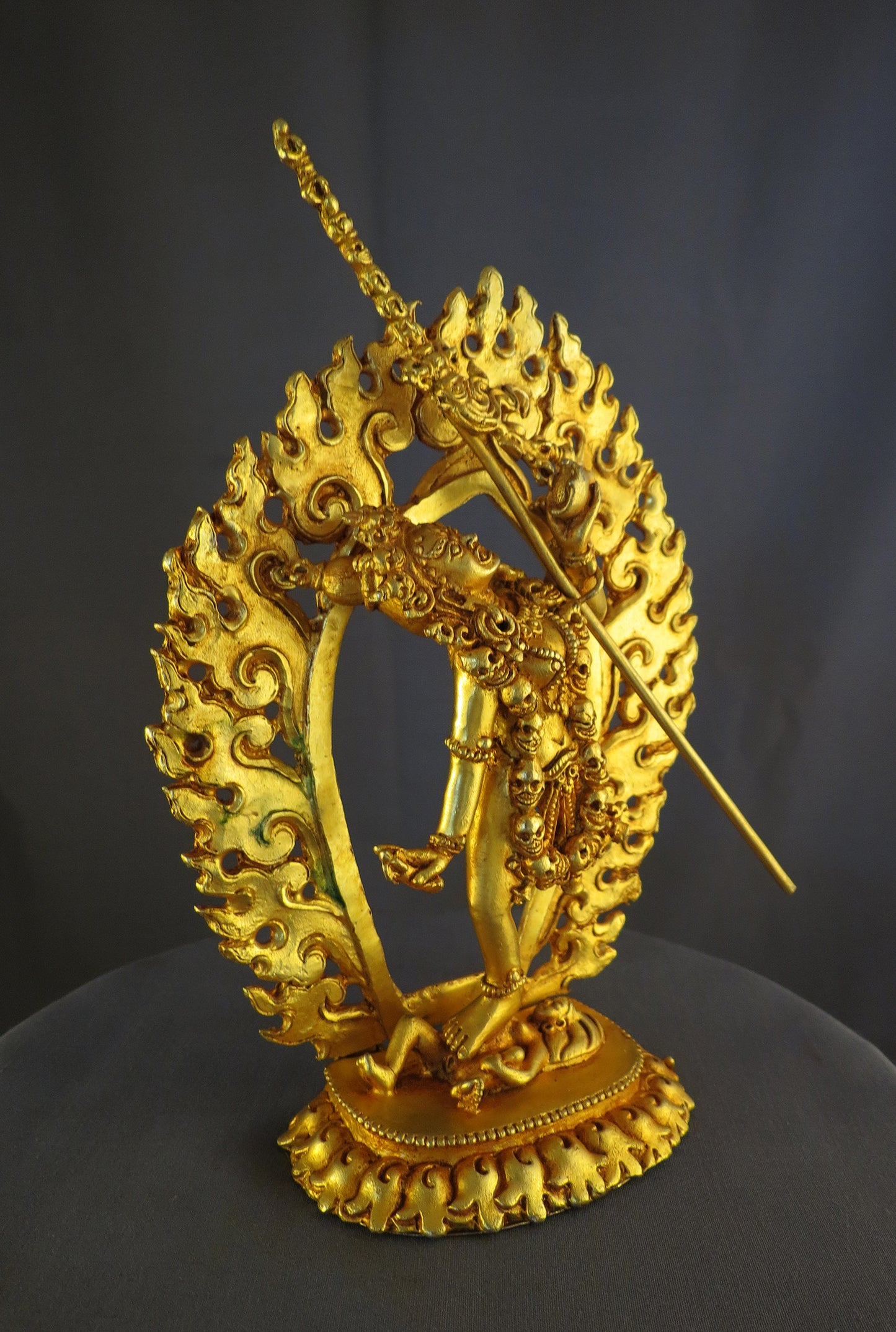 Tibetan Buddhism Goddess Akash Yogini Dakini 6.2" Gold Plated Copper Statue Sculpture Nepal free