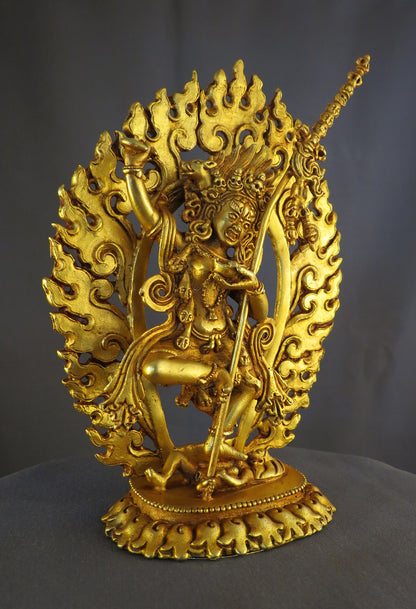 Tibetan Buddhism Vajravarahi Dakini Jogini 6.2" Gold Plated Copper Statue Sculpture Nepal free