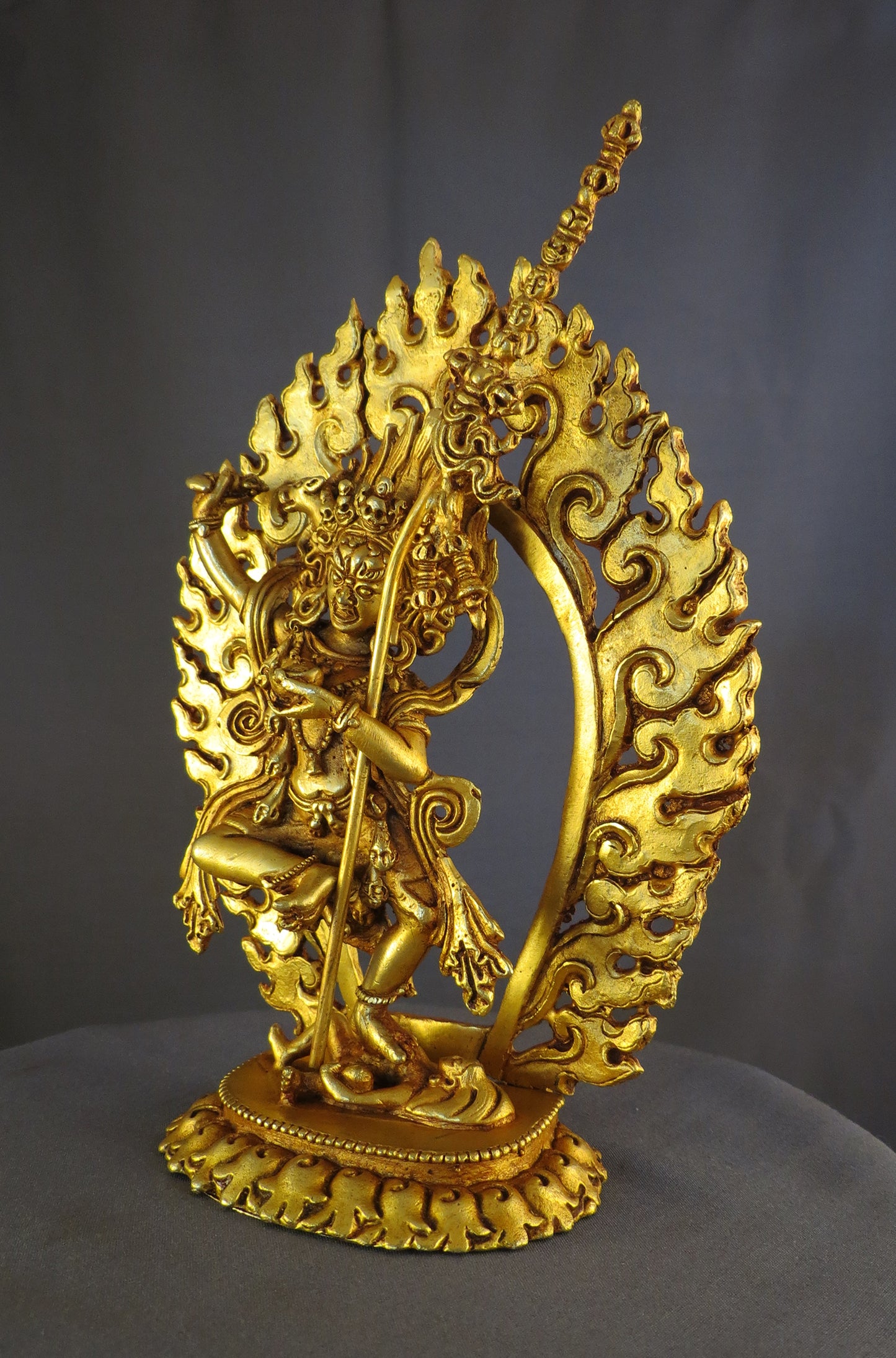 Tibetan Buddhism Vajravarahi Dakini Jogini 6.2" Gold Plated Copper Statue Sculpture Nepal free