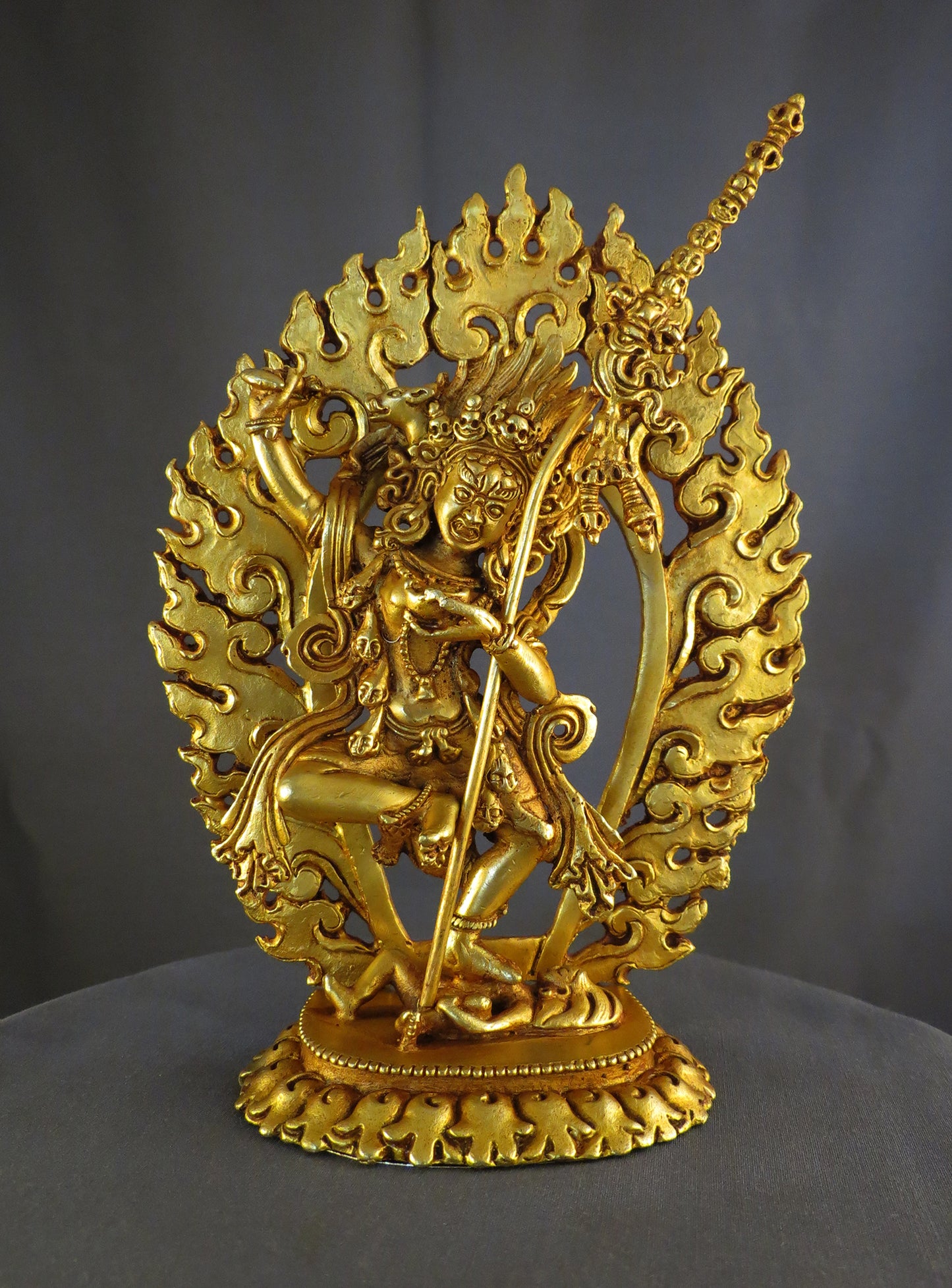 Tibetan Buddhism Vajravarahi Dakini Jogini 6.2" Gold Plated Copper Statue Sculpture Nepal free