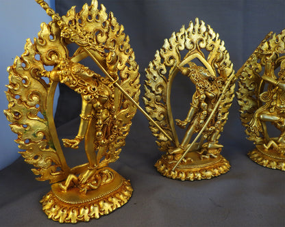 Tibetan Buddhism Set of 5 Jogini Yogini Dakini Gold Plated Copper 6" Statue Sculpture Figure Nepal free