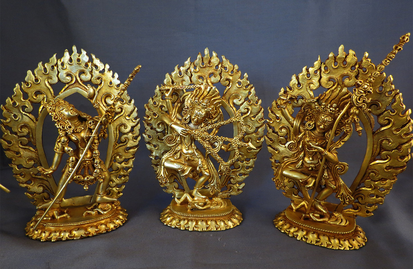 Tibetan Buddhism Set of 5 Jogini Yogini Dakini Gold Plated Copper 6" Statue Sculpture Figure Nepal free