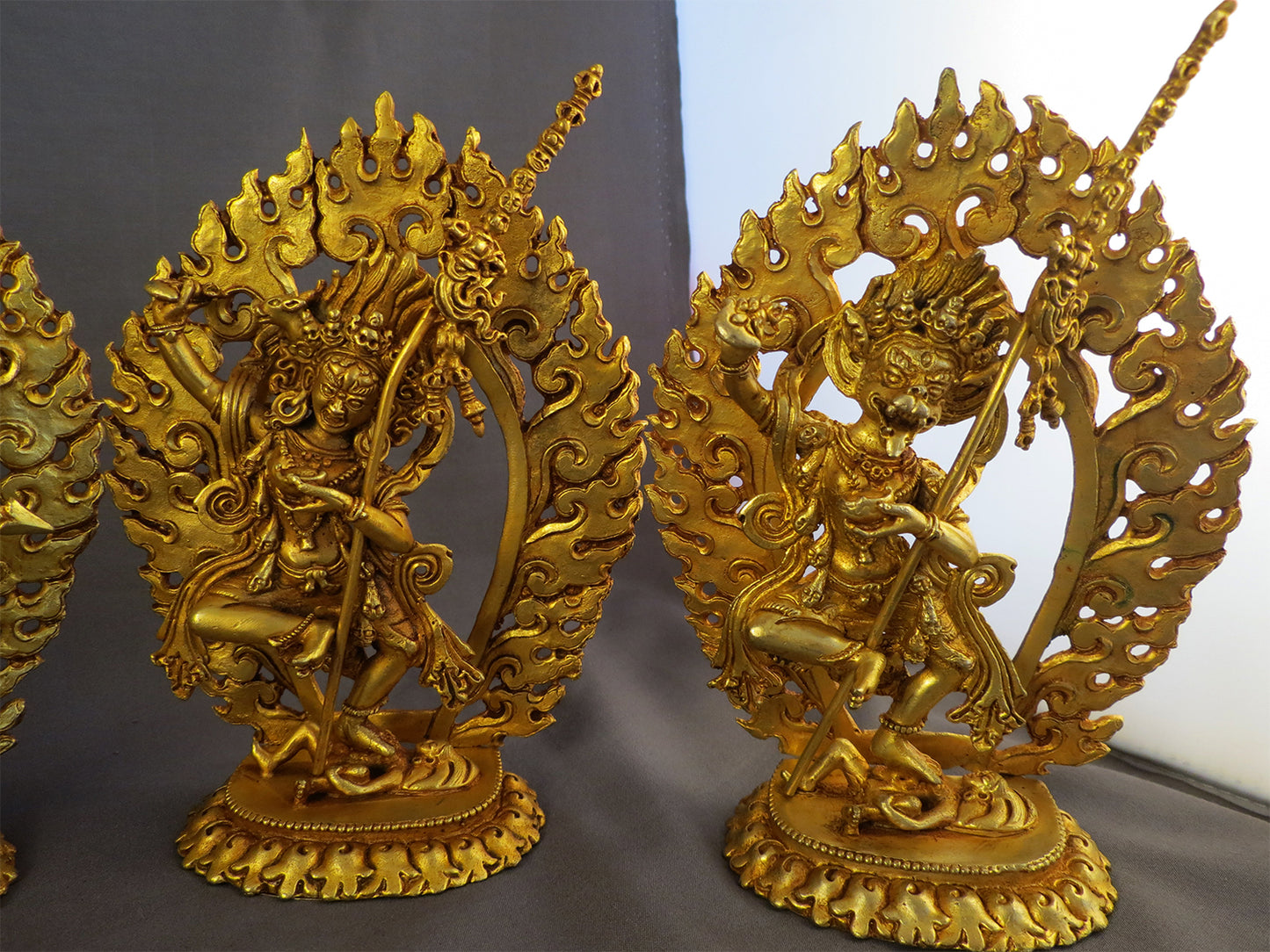 Tibetan Buddhism Set of 5 Jogini Yogini Dakini Gold Plated Copper 6" Statue Sculpture Figure Nepal free