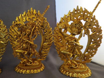 Tibetan Buddhism Set of 5 Jogini Yogini Dakini Gold Plated Copper 6" Statue Sculpture Figure Nepal free