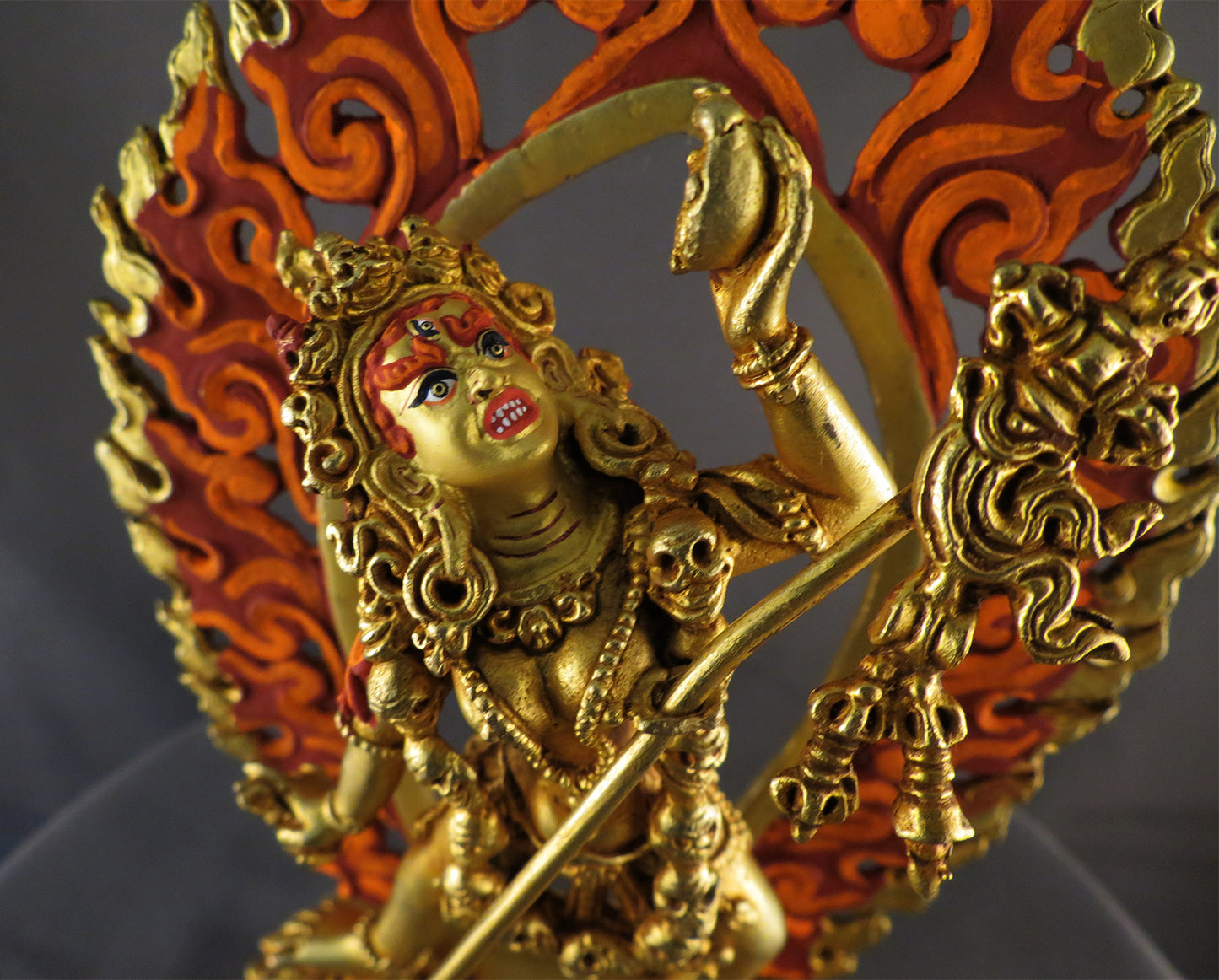 Tibetan Buddhism Gold Face Goddess Vajra Yogini Dakini Dorjé Neljorma Gold Plated 6"Copper Statue Sculpture Nepal free