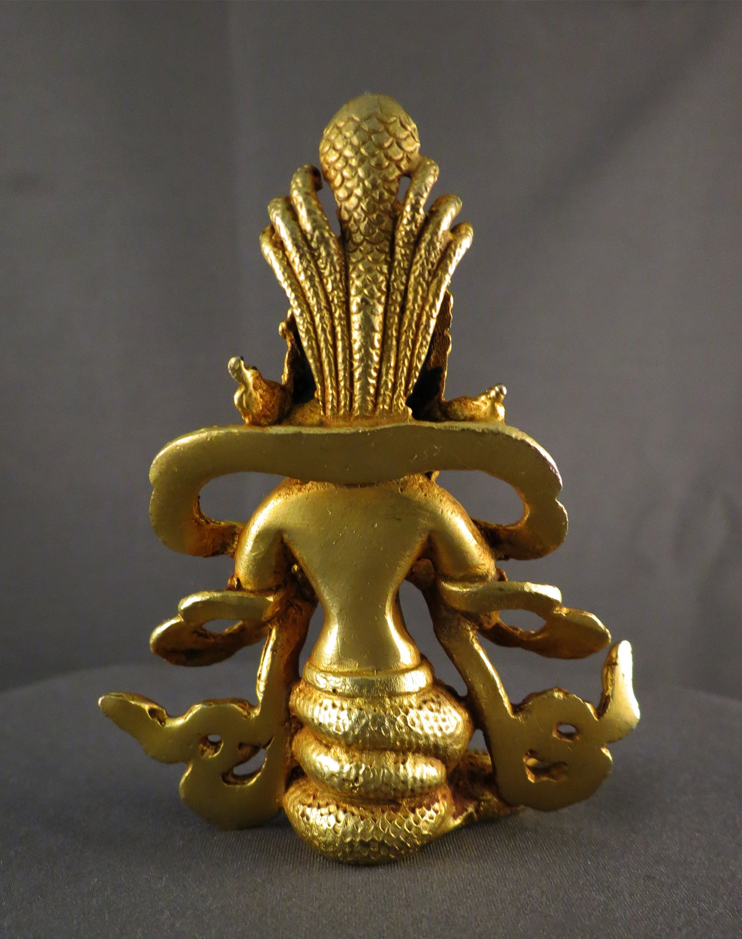 Gold Face Buddhism Snake Goddess Naga kanya Gold Plated Copper Statue Sculpture Nepal free