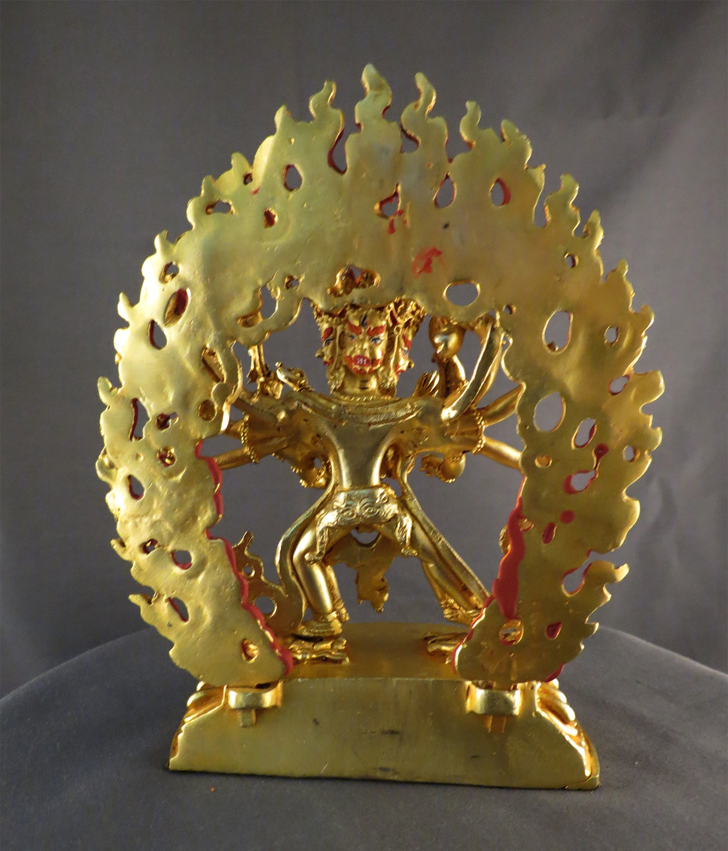 Tibetan Buddhism Gold Face Lord Cakrasamvara with Consort Gold Plated Copper Statue Sculpture Nepal free