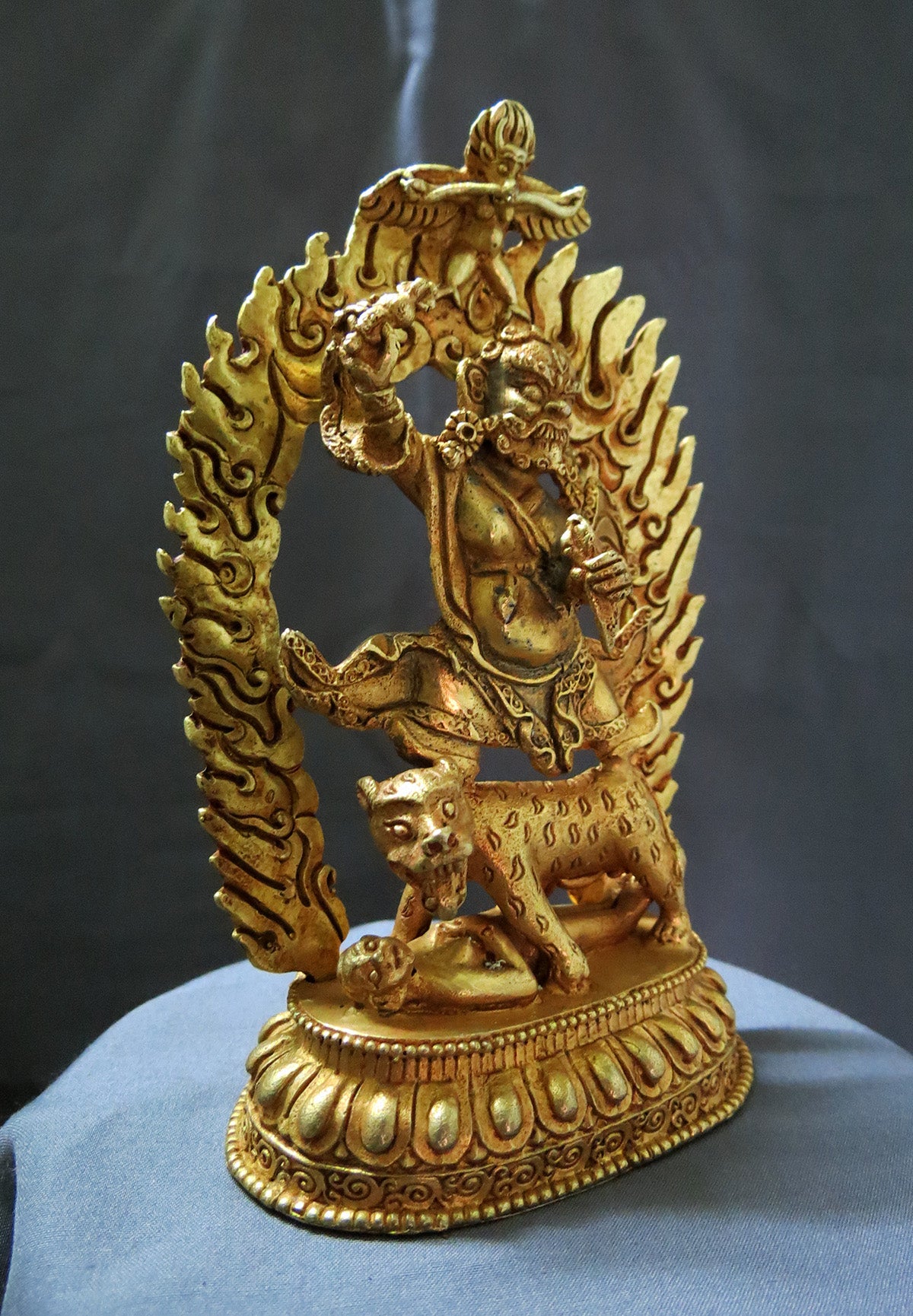 Tibetan Emanation of Rinpoche Dorje Drolo Copper Gold Plated Statue Sculpture FigureNepal  free