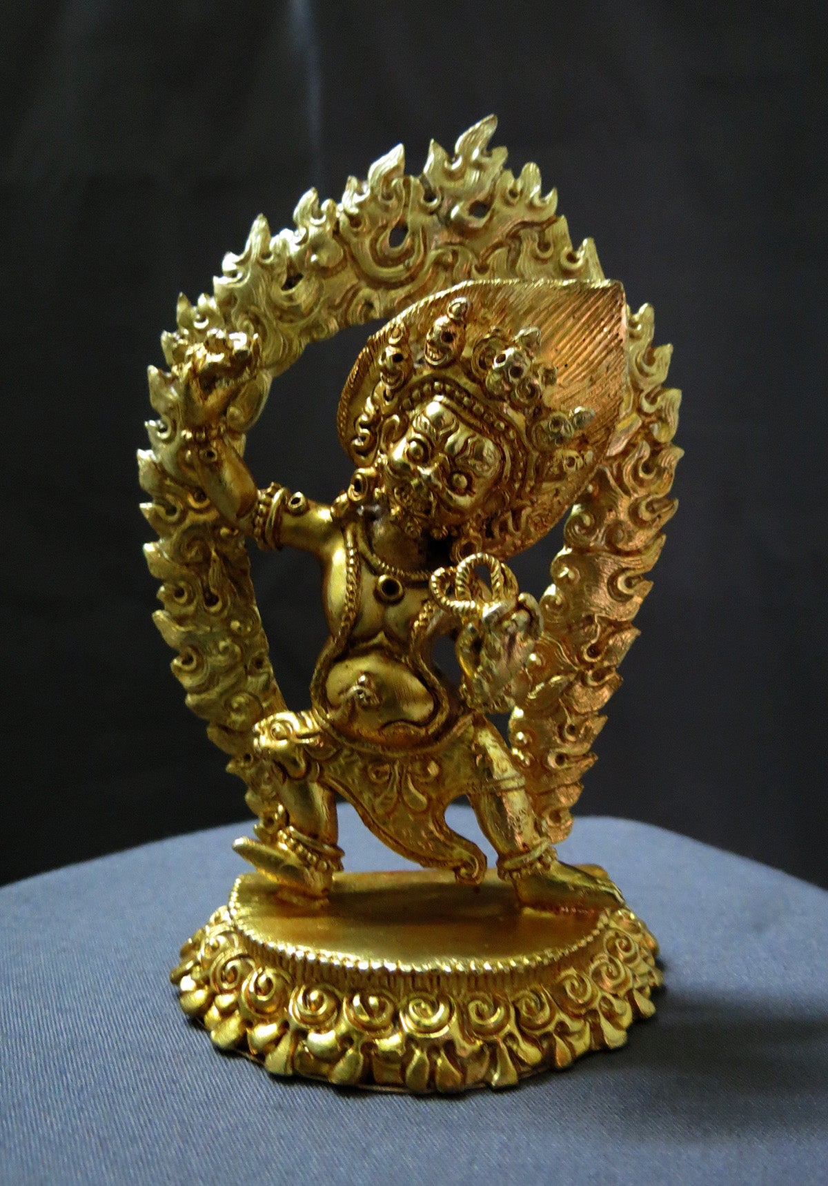 Tibetan Buddhism Protector God Vajrapani Copper Gold Plated Statue Sculpture Figure Nepal free