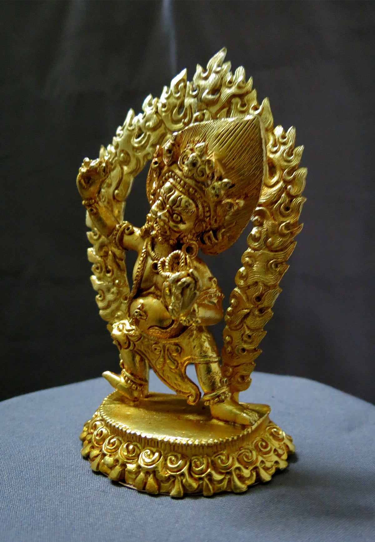 Tibetan Buddhism Protector God Vajrapani Copper Gold Plated Statue Sculpture Figure Nepal free