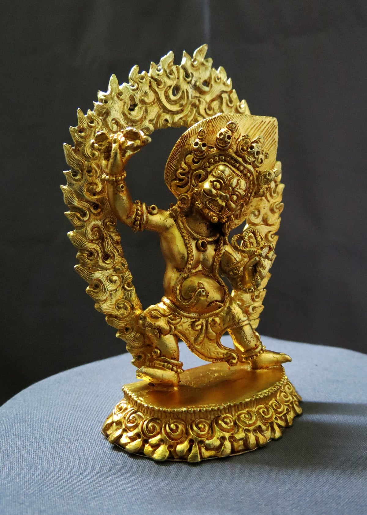 Tibetan Buddhism Protector God Vajrapani Copper Gold Plated Statue Sculpture Figure Nepal free