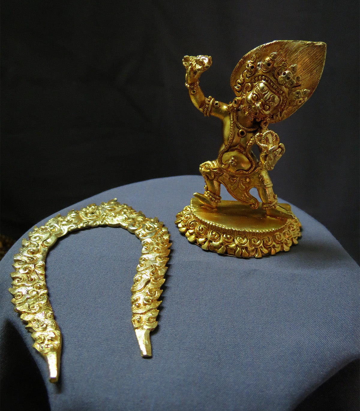 Tibetan Buddhism Protector God Vajrapani Copper Gold Plated Statue Sculpture Figure Nepal free