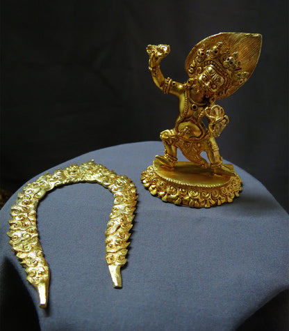 Tibetan Buddhism Protector God Vajrapani Copper Gold Plated Statue Sculpture Figure Nepal free