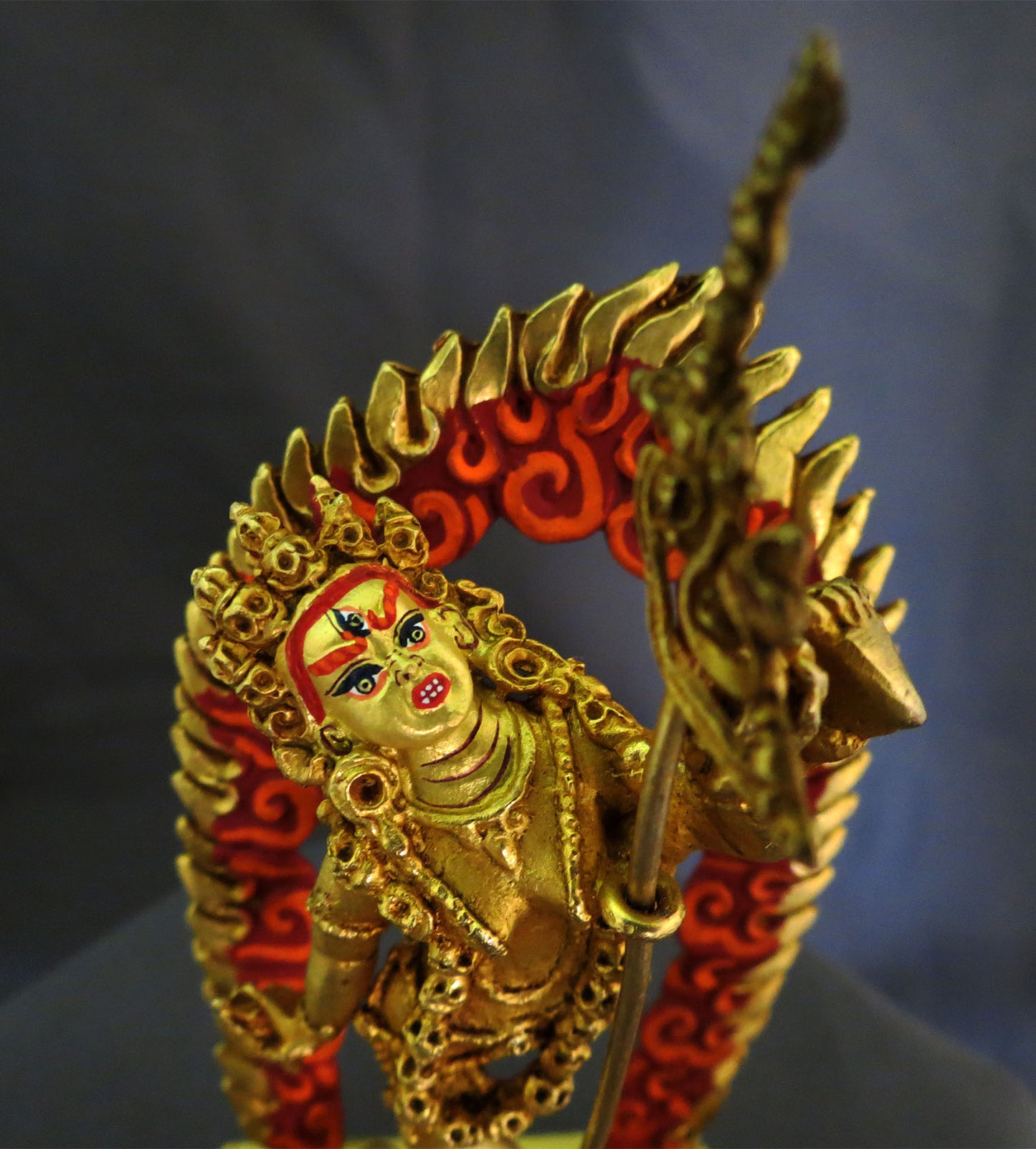 Gold Face Hand Painted Vajra Yogini Statue: Tibetan Buddhist Dakini Sculpture Figure Nepal free