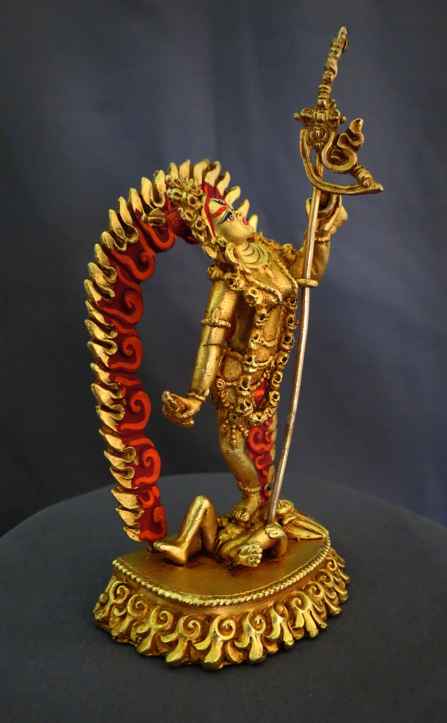 Gold Face Hand Painted Vajra Yogini Statue: Tibetan Buddhist Dakini Sculpture Figure Nepal free