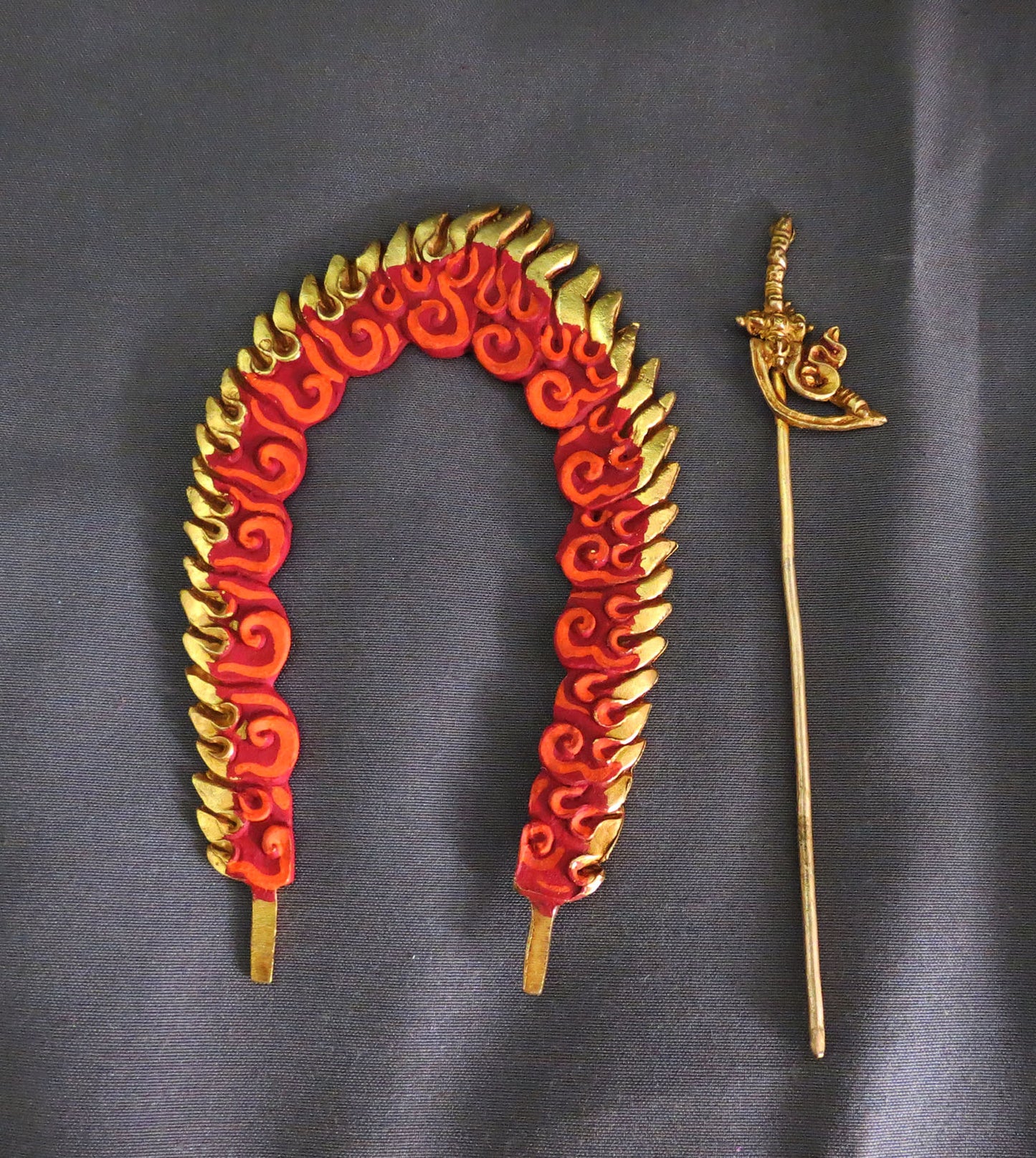 Gold Face Hand Painted Vajra Yogini Statue: Tibetan Buddhist Dakini Sculpture Figure Nepal free