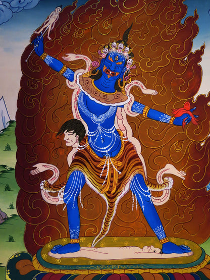 Tibetan Buddhism Wrathful Protecter Deity Lord Ekajati Ekajata Hand Painting Thangka Art Figure Nepal free