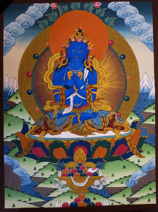Tibetan Buddhism Bodhisattva Lord Vajradhara Dorje Chang Hand Painting Thangka Art Nepal free