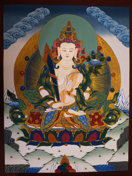 Tibetan Buddhism Lord Akasagarbha Akashgarbha Bodhisattva Buddha Xu Kong zang Buddha Hand Painting Thangka Art Nepal free