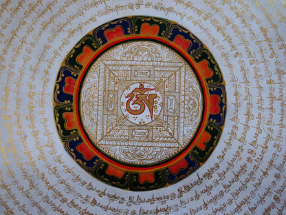 Tibetan Buddhism Ritual Om Mani Padme Hum Mantra Mandala Handwritten Canvas Cloth Painting Thangka Art Nepal free