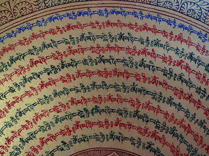 Tibetan Buddhism Om Mani Padme Hum Mantra Mandala Lama Handwritten Painting Thangka Art Nepal free White