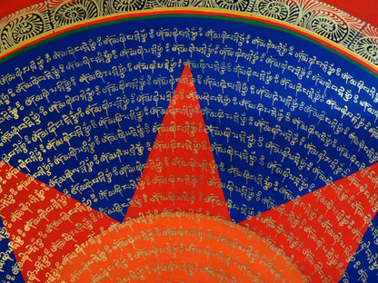 Tibetan Buddhism Om Mani Padme Hum Mantra Mandala Star Lama Handwritten Painting Thangka Art Nepal free
