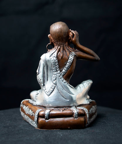 Buddhism Tibetan Guru Milarepa Silver Oxide Copper Statue Sculpture Figure Nepal free