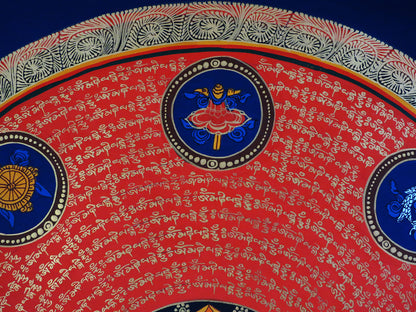 Tibetan Buddhism Ritual 8 Auspicious Lucky Sign Om Mani Padme Hum Mantra Mandala Lama Handwritten Painting Thangka free