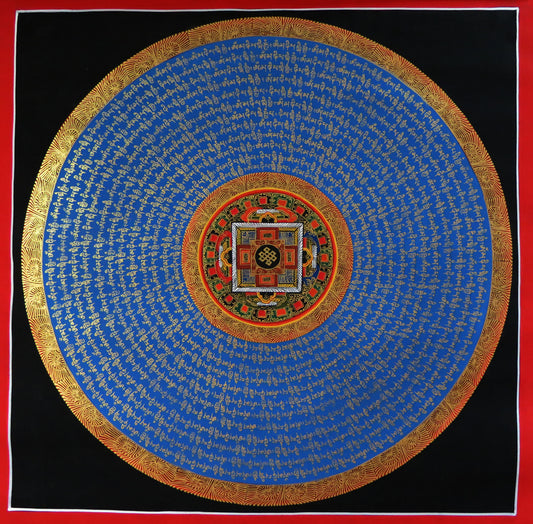 Tibetan Buddhism Ritual Om Mani Padme Hum Mantra Mandala Handwritten Painting Thangka Art Nepal free