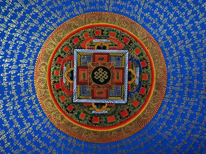 Tibetan Buddhism Ritual Om Mani Padme Hum Mantra Mandala Handwritten Painting Thangka Art Nepal free