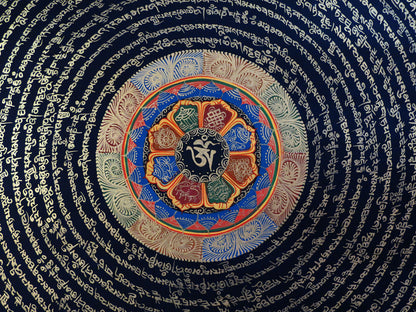 8 Auspicious Sign Tibetan Thangka Painting: Om Mani Padme Hum Mantra Mandala Art Nepal free