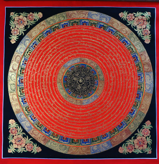 8 Auspicious Sign Buddhism Thangka Painting: Om Mani Padme Hum Mantra Mandala Art Nepal free