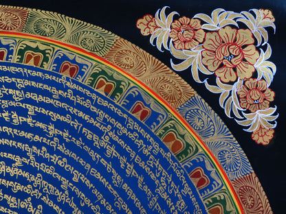 Tibetan Double Dorje Thangka Painting: Om Mani Padme Hum Mantra Mandala Art Nepal free