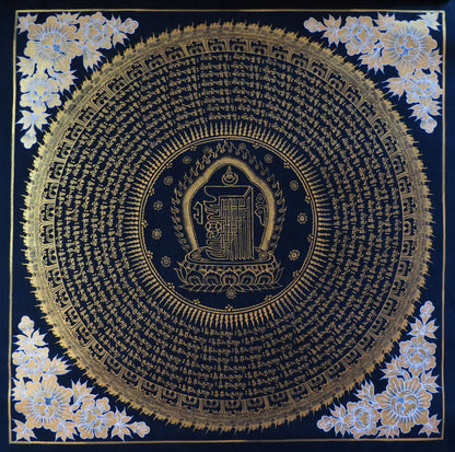 Ritual Kalachakra Tibetan Thangka Painting: Om Mani Padme Hum Mantra Mandala Art Nepal free