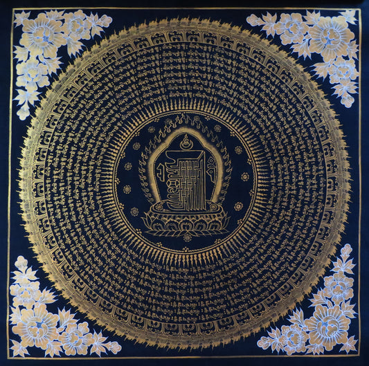 Ritual Kalachakra Tibetan Thangka Painting: Om Mani Padme Hum Mantra Mandala Art Nepal free